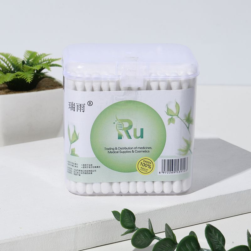 一次性双头化妆棉签 桶装清洁卸妆脱脂棉棒 棉花木棒厂家现货详情图2