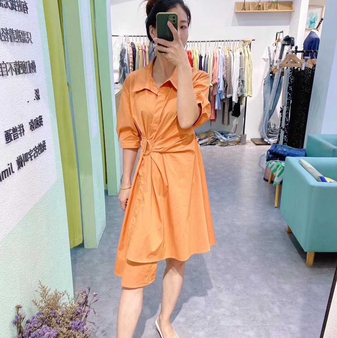 Jimmy Seio's new orange fashion dress for early autumn cotton Application Scenario
