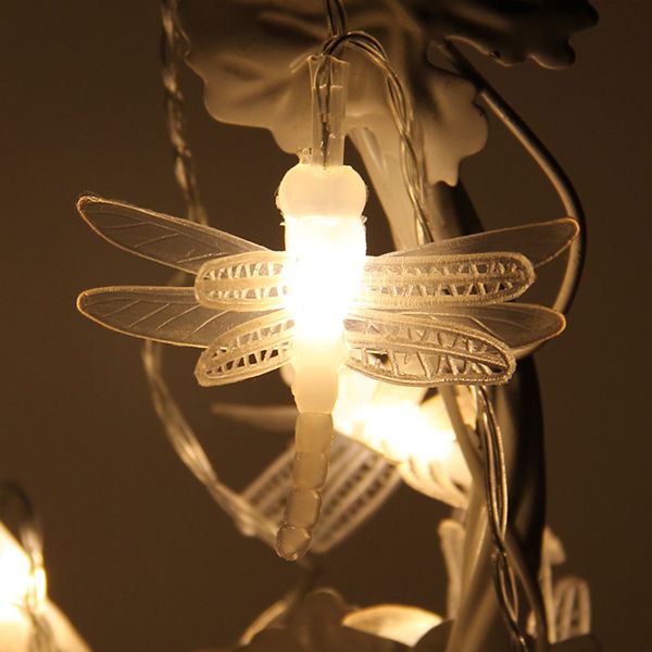 LED彩灯闪灯串灯 蜻蜓led电池盒彩灯 圣诞节日灯婚礼装饰串灯详情图2