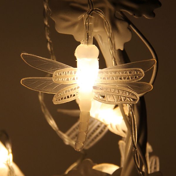 LED color lights, flashing lights, string lights, dragonfly led battery box color lights, Christmas festival lights, wedding decoration string lights details Picture