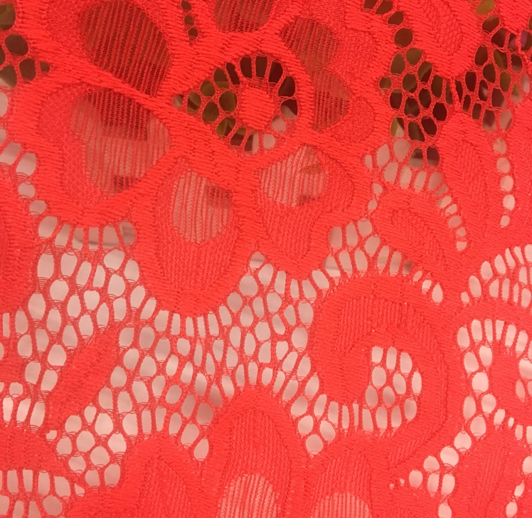 New product factory direct sales, wholesale and retail of bright red fashionable lace fabric Specification image