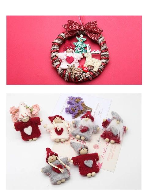 儿童diy饰品配件卡通羊毛毡圣诞老人 发绳发夹手工【162】详情图5