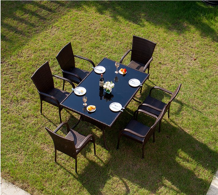 Outdoor Table And Chair Outdoor Leisure Table And Chair Garden Woven Rattan Chair Tea Table Combination Open Balcony Table And Chair Specification drawing
