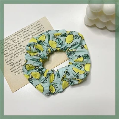 Cotton Fruit Print Green Lemon Fresh Natural Color System Of Large Bowel Ring Port Chen Jewelry