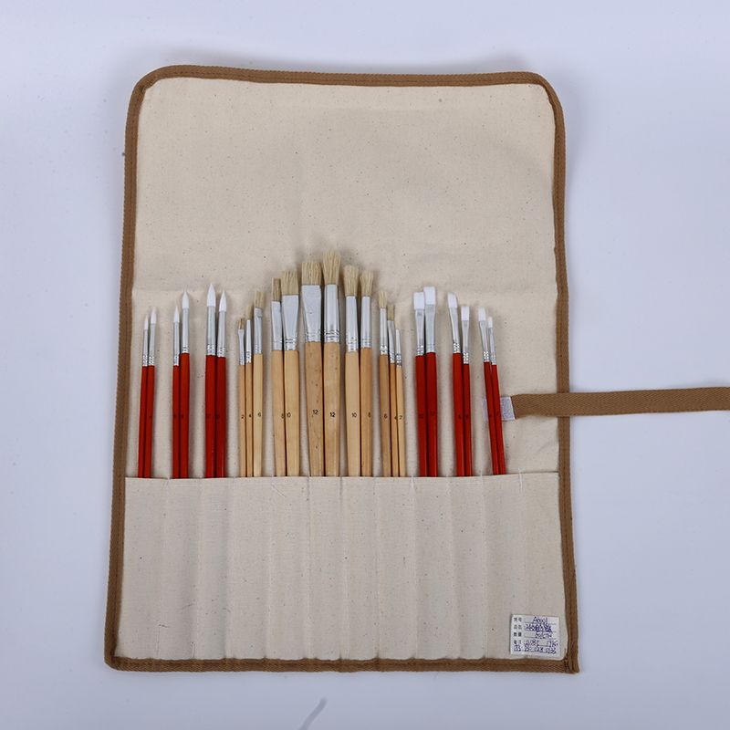 24 sets of bristles, nylon and wool combined brush sets, linen pencil bags, watercolor acrylic brushes wholesale
