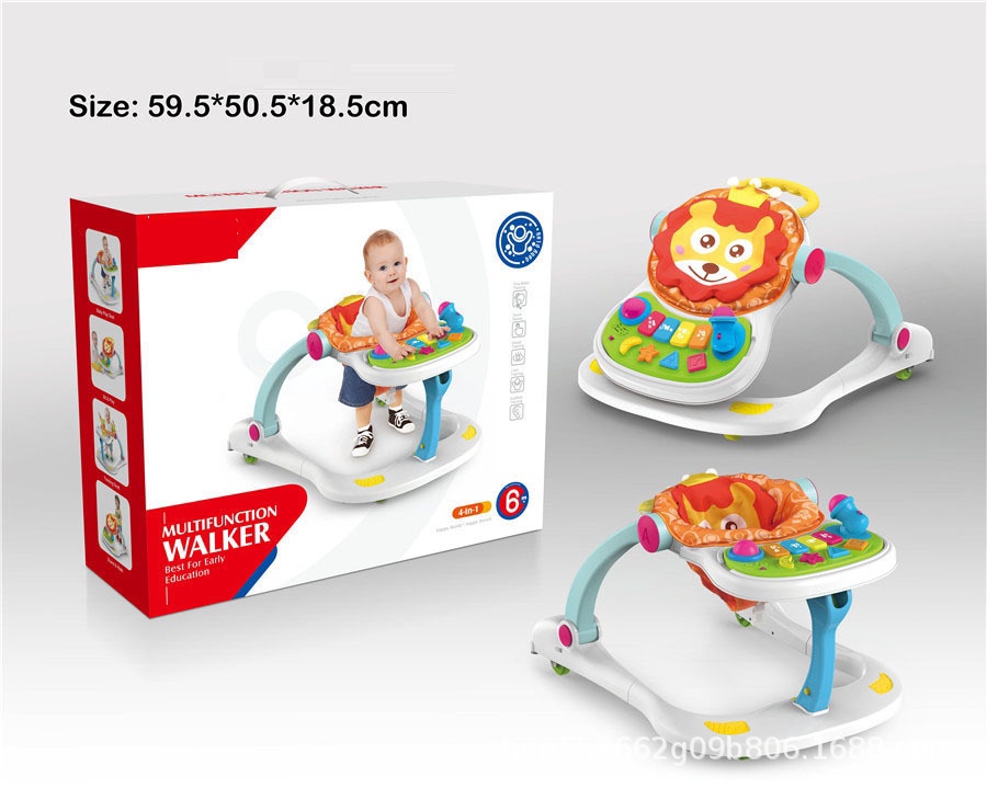 Baby walker trolley, multi-functional anti-O-shaped leg, 1-year-old baby intelligence 2, side-rolling dual-purpose learning and walking aid baby toy