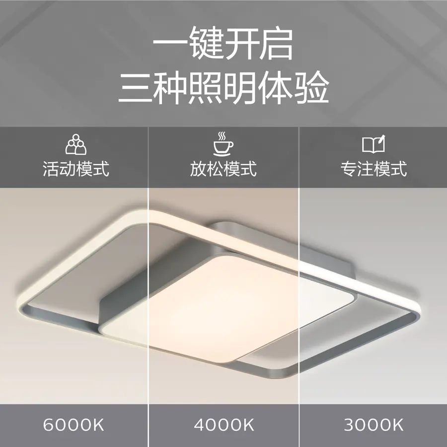 飞利浦至方LED吸顶灯简约现代灯具长方形105w产品图