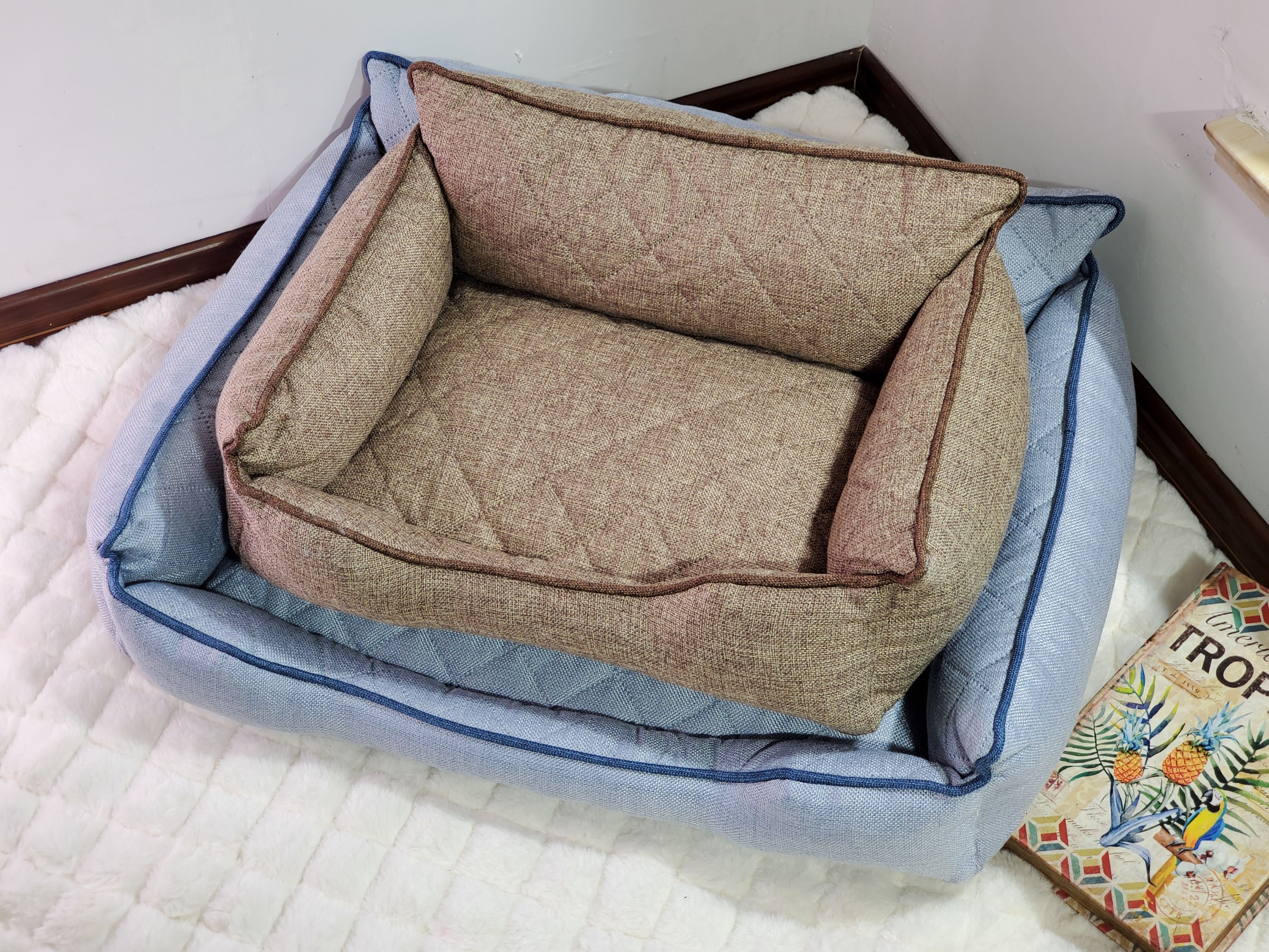 The dog bed is suitable for all seasons and can be disassembled and washed. It is suitable for Corgis, Teddy pets, Labradors, large dog and cat beds, small sizes, and does not stick to hair detail image 6