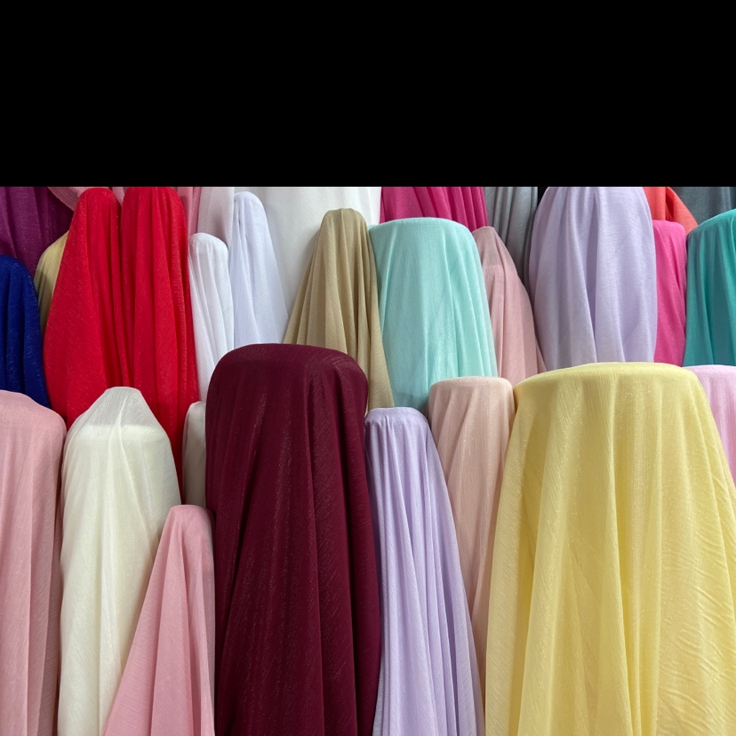 Skin-colored silver thread crepe fabric, glittering crepe fabric, decorative items, handicrafts, headwear, clothing fabric details Picture