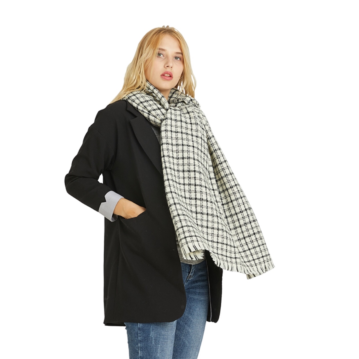 Small Plaid Autumn/Winter Student Scarf details Picture