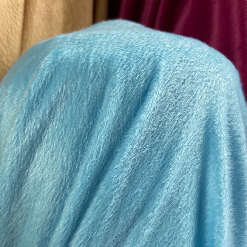 Sky-blue short plush fabric toys, handicrafts, decorations, daily necessities, clothing, super soft short plush, high-quality polyester, eco-friendly products details Picture