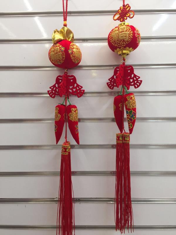 Medium-sized new HC- Three-dimensional money bag Double Fish Connecting String home decoration pendant, wedding interior decoration details Picture