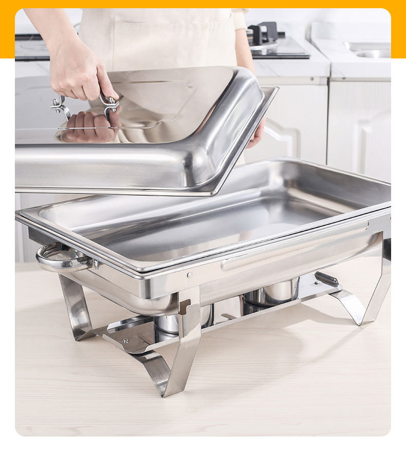 Stainless steel stainless steel dining stove, stainless steel economical square dining stove, hotel folding and flip cover buffet stove details Picture