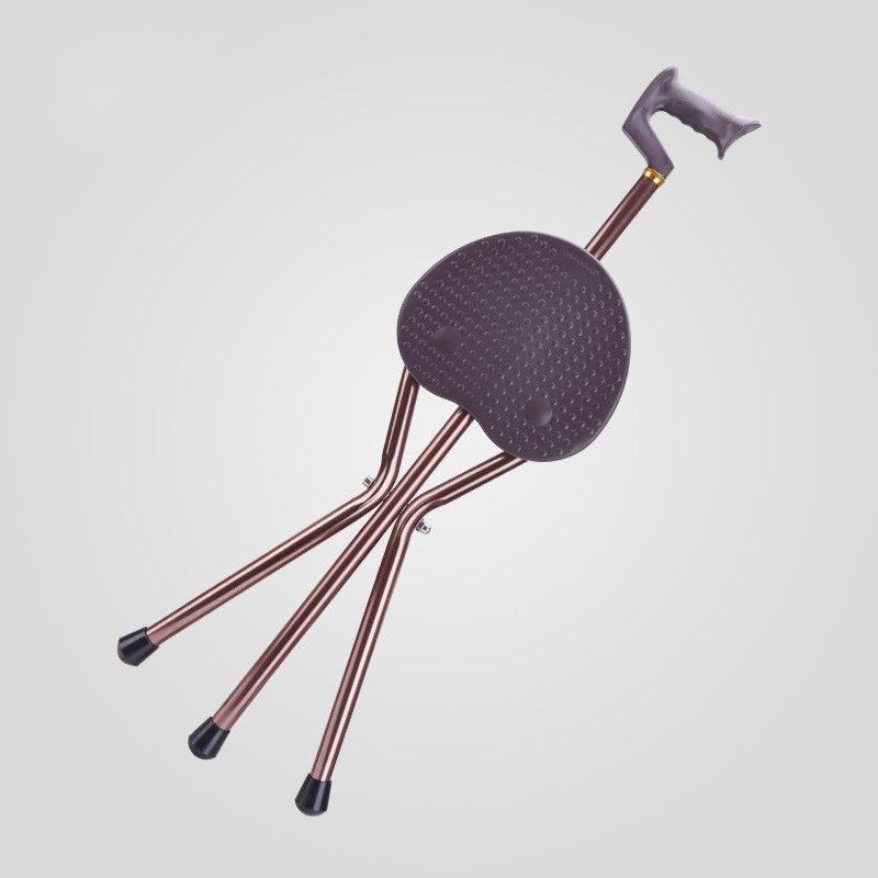 Walking stick stool with stool, walking stick, three-legged stool, elderly walking stick chair, backrest, walking aid, walking stick details Picture