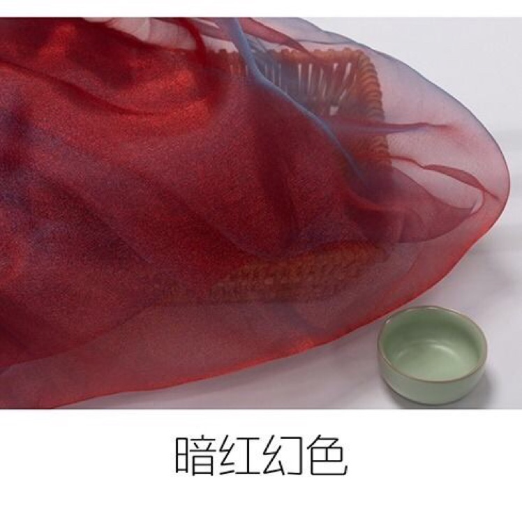云雾面料 汉服大袖衫亮锦丝布娃衣罩裙古风纯色纱布料详情图6