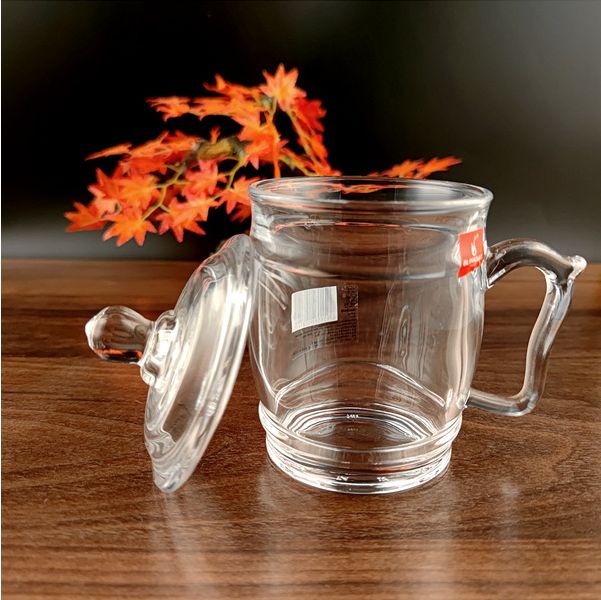 丽尊  带盖会议杯 老板杯 耐热茶饮杯 370ML详情2