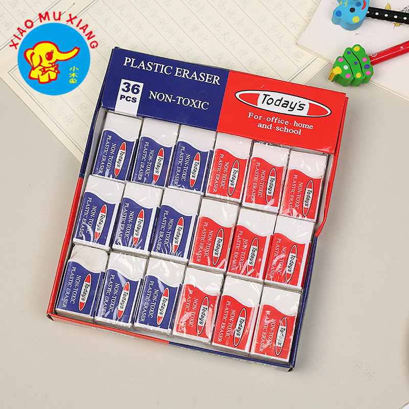 Small wood like two color double eraser thumbnail