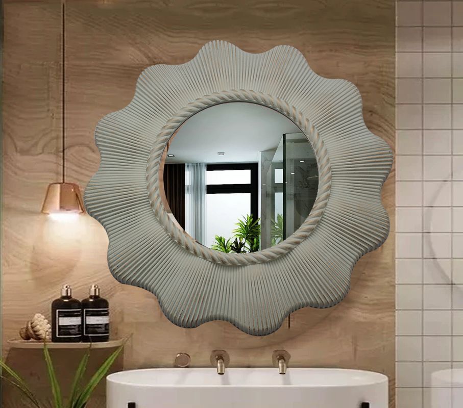 化妆镜浴室镜卫浴镜装饰镜酒店大号壁挂美容院欧式复古卫生间镜子详情图7