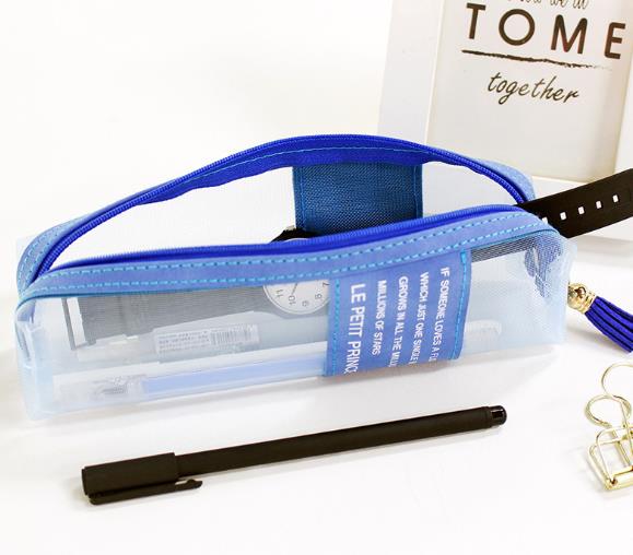 Toomie Square mesh pen bag Creative Student stationery bag Simple small fresh zipper triangle storage bag Application Scenario