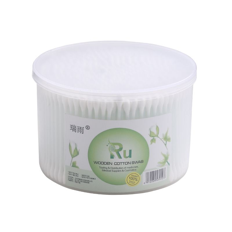 500支大圆盒棉签化妆棉签批发 大桶棉签 卫生棉签 棉棒详情图5