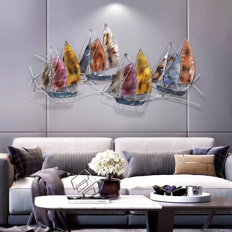 铁艺帆船壁挂餐厅装饰金属挂件办公室样板房详情图3