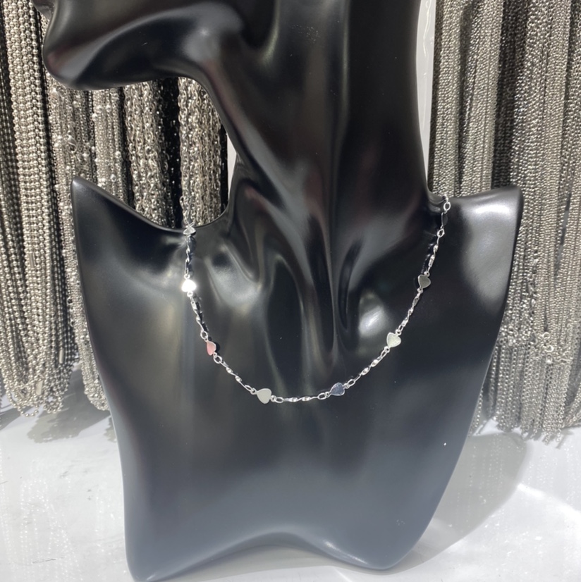 Ladies clavicle chain heart necklace color - retaining accessories thumbnail