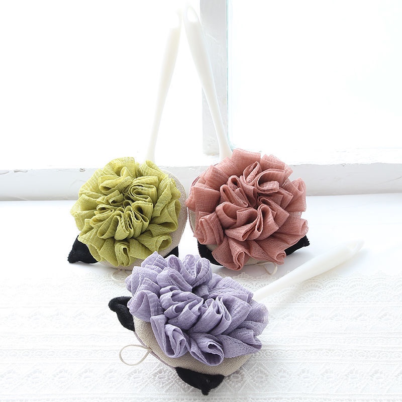 Long handle back rub lazy bath towel Bath towel brush Flower cat dual purpose bath brush Application Scenario