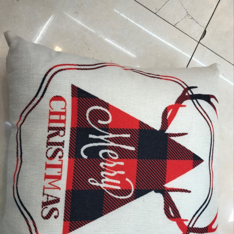 厂家直销时尚环保靠枕坐垫圣诞亚麻靠垫