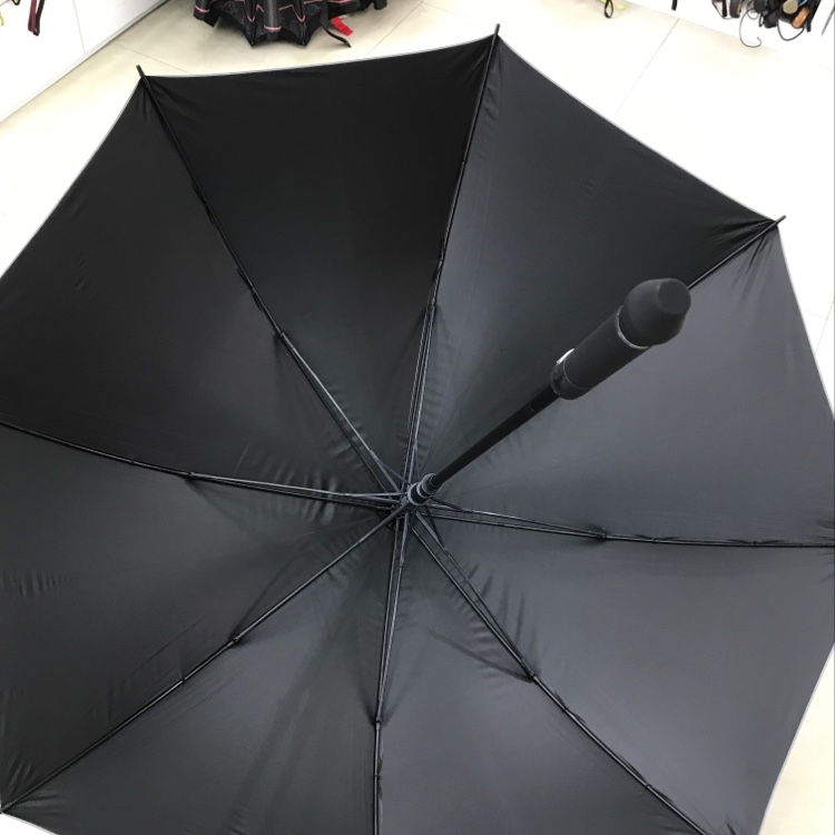 Item No. 1156E Impact Black Rubber fiber Bone Straight Pole umbrella Specification image