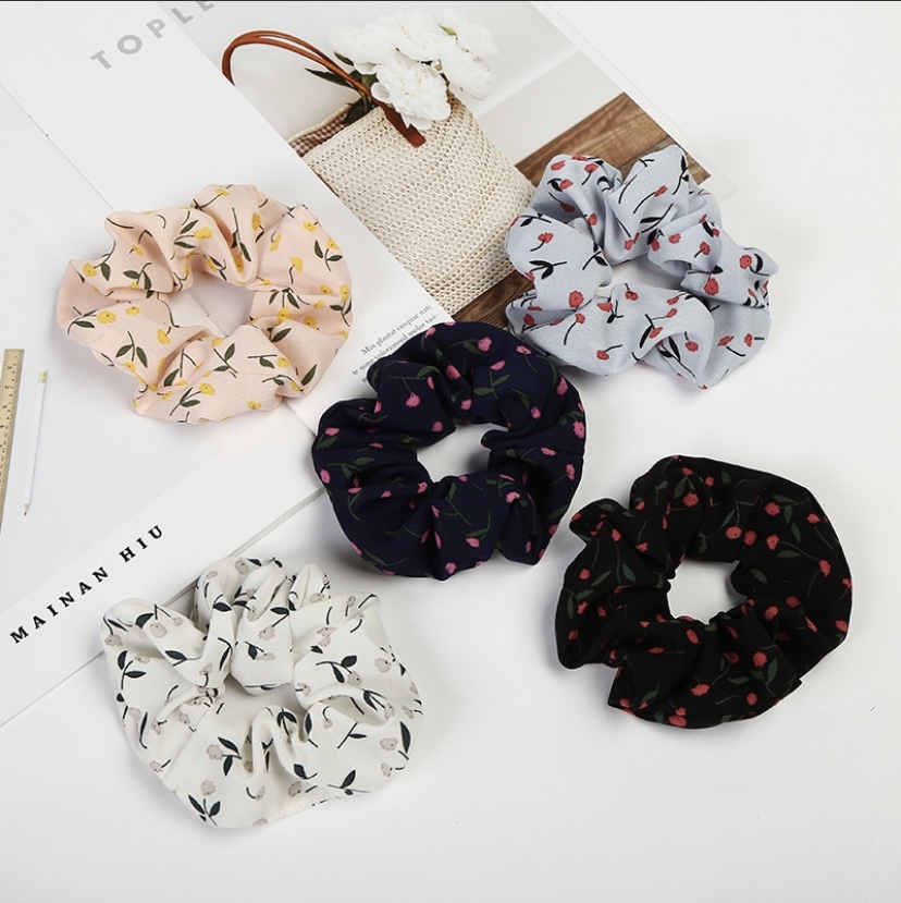 Korean silk small floral hair band and large intestine circle Korean silk small floral hair band and large intestine circle