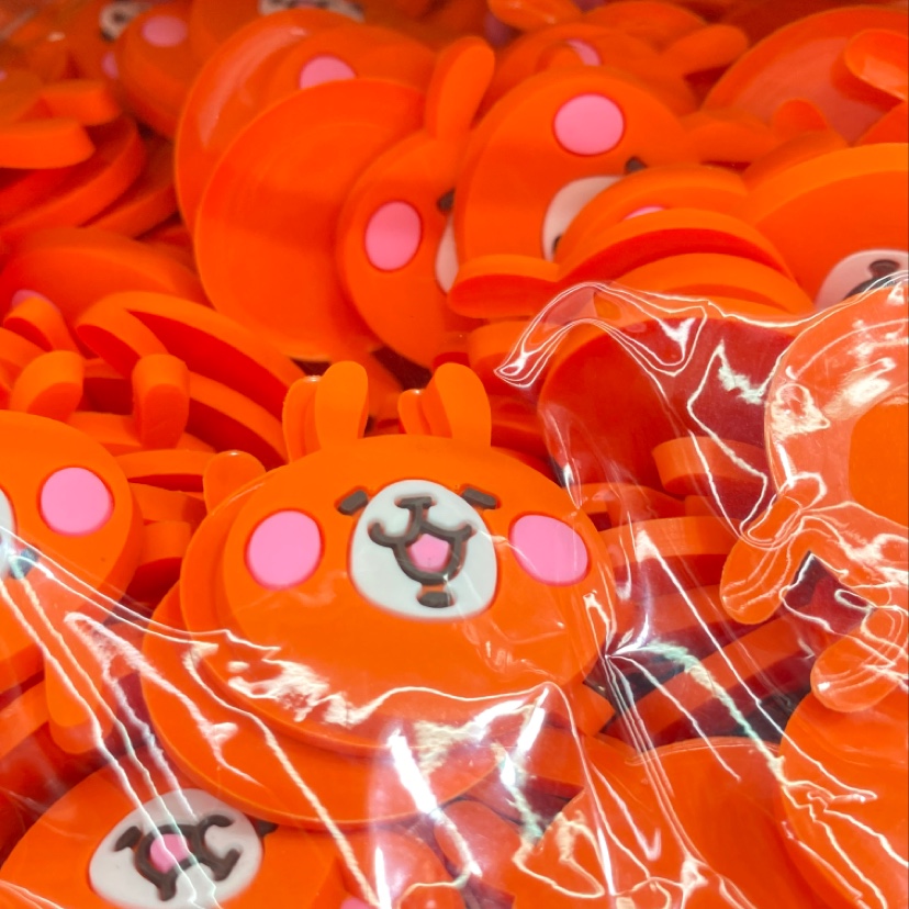 Orange cute little rabbit, a beloved cartoon PVC jewelry accessory for children