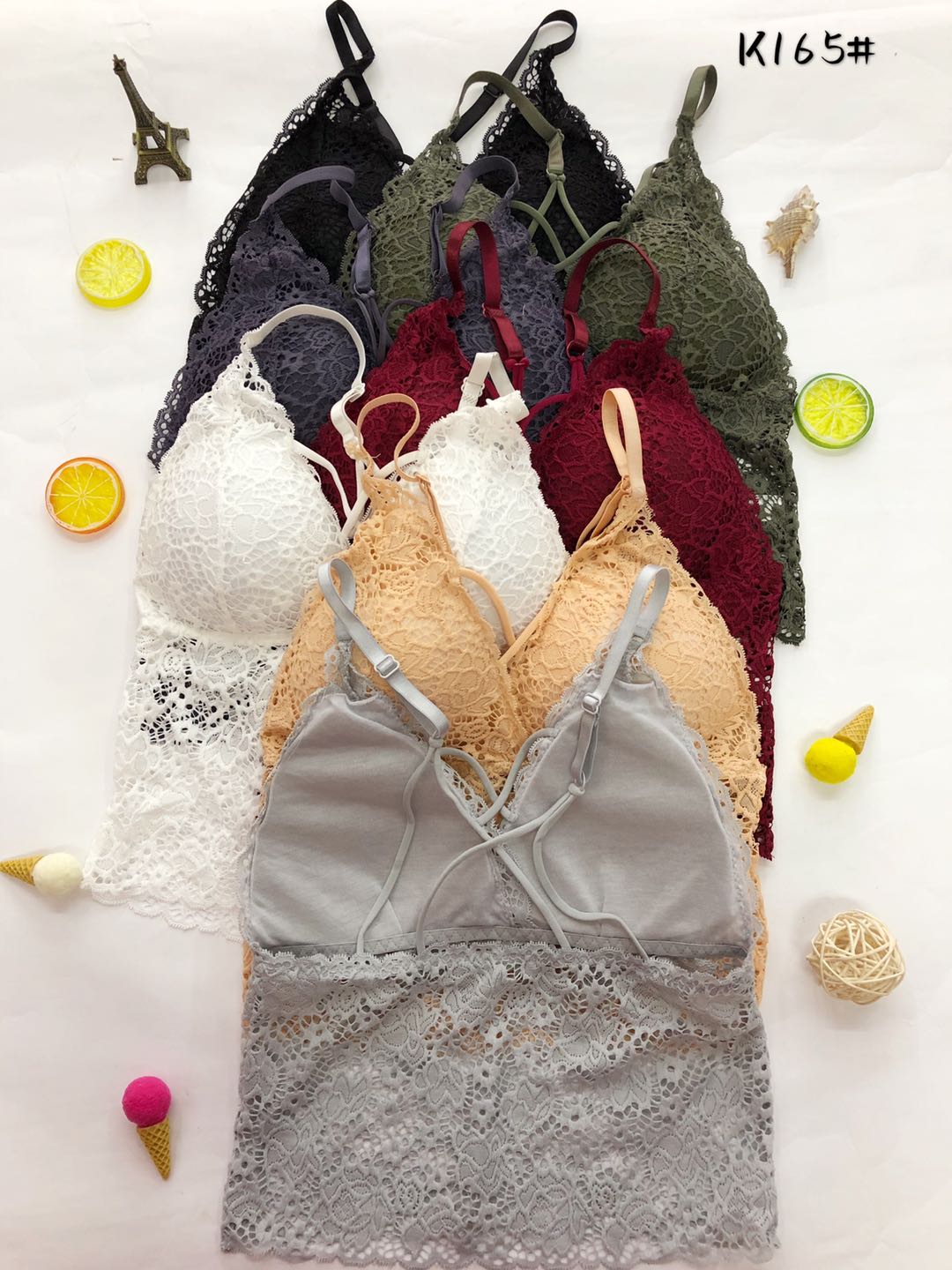All-lace extended vest bra