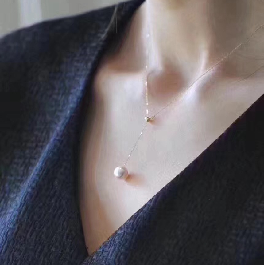 18Kakoya Sea Pearl Y Necklace 13 Light Luxury Elegant Workplace Women Match Application Scenario