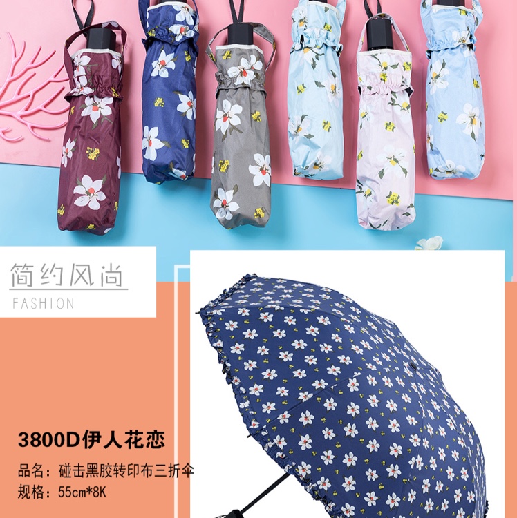 Item Number 3800D Touch Vinyl Transfer Tri-Fold Umbrella