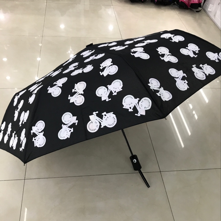 Item No. 3041B Water-Changing Bicycle Semi-Automatic Three-Fold Umbrella details Picture