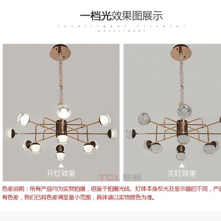 Selected modern ironwork acrylic 16-head lamp 30143, with clear and soft light Specification image