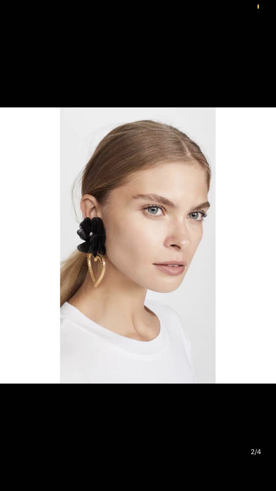 Cross-border jewelry exaggerated temperament flower earrings fashion heart-shaped earrings thumbnail