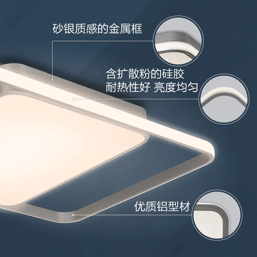 飞利浦至方LED吸顶灯简约现代灯具长方形105w白底实物图