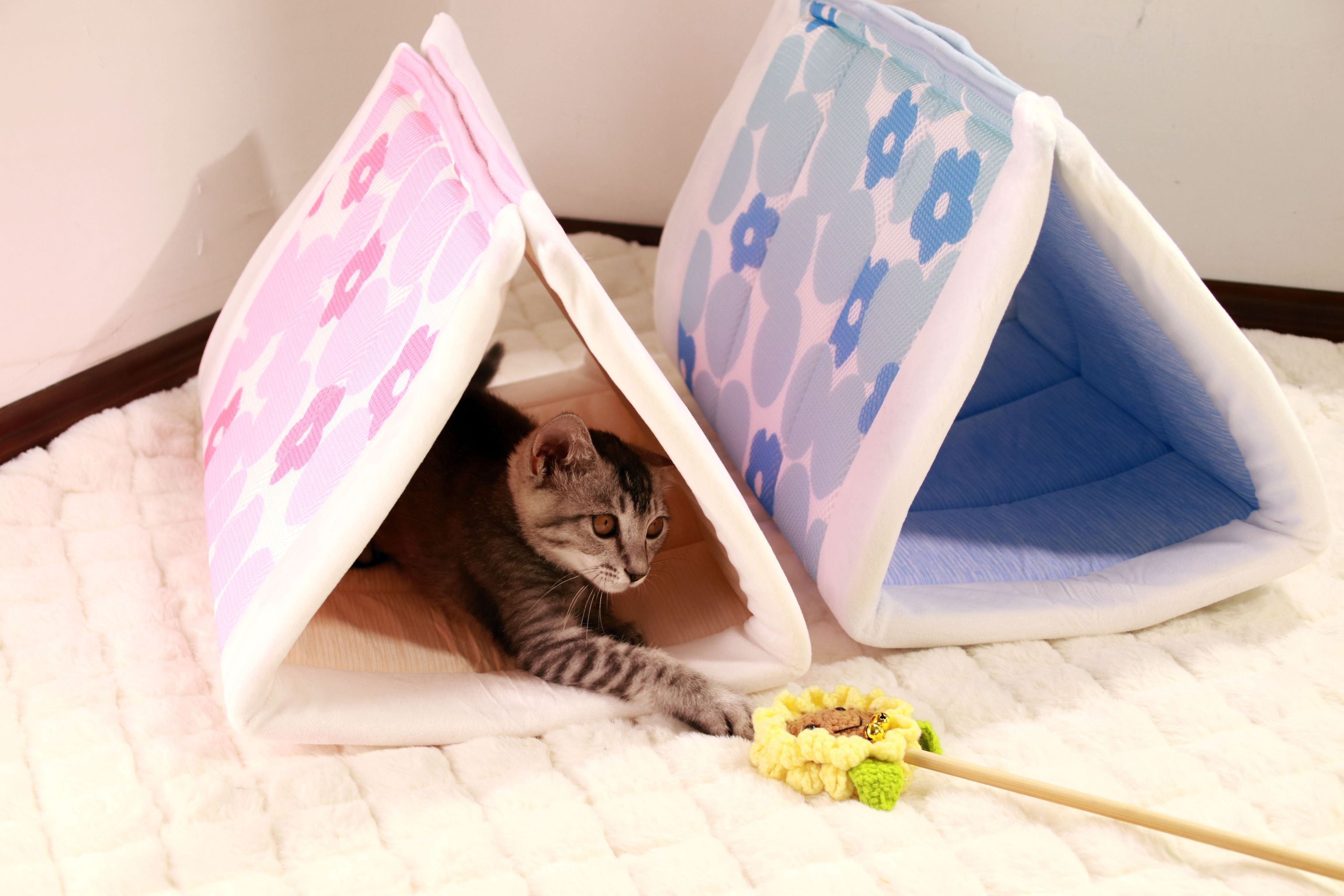 新款夏日中小型两用狗狗床垫猫咪窝具冰丝凉感窝垫宠物窝宠物床详情图1