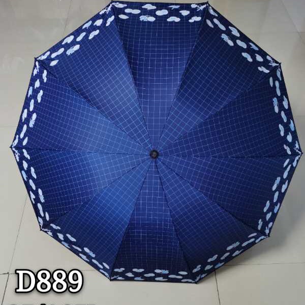 10K晴雨伞黑胶格子