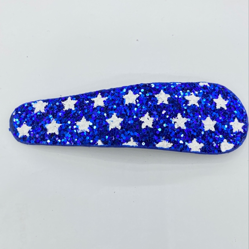 Simple blue sequin star hair clip thumbnail