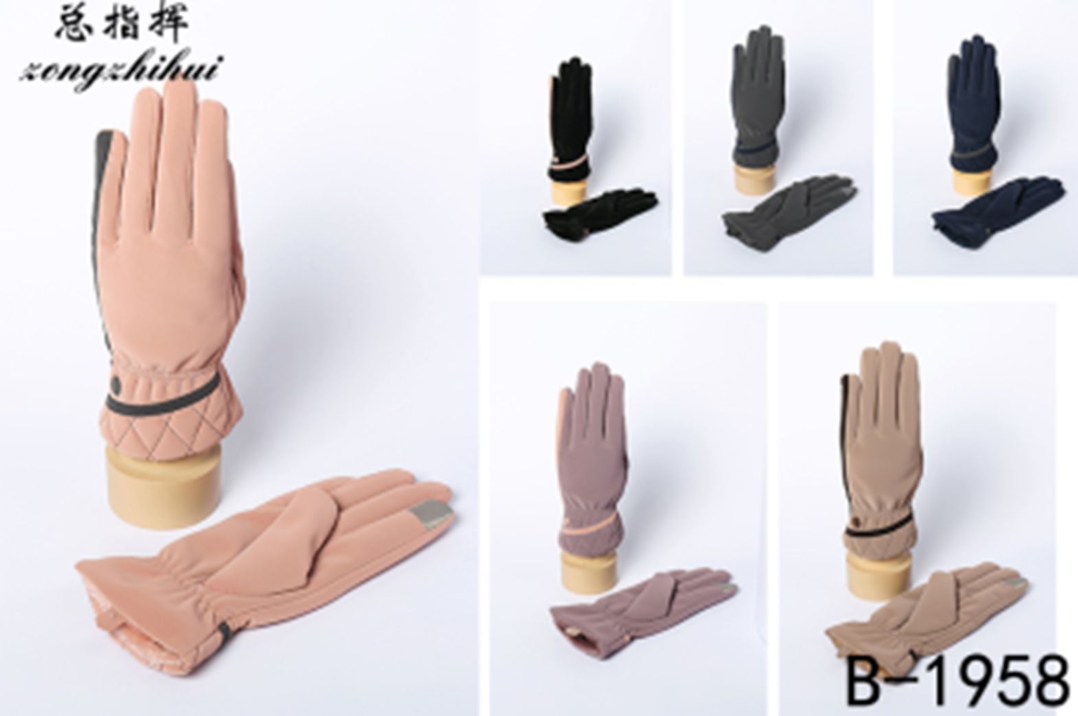 Yiwu Selection new breathing leather cow buckle gloves /38176