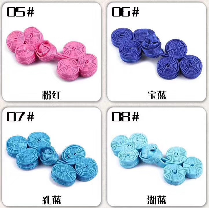 Direct-sale satin fabric three-wheel buttons for children's cheongsams and Hanfu, performance decorative buttons Item Picture