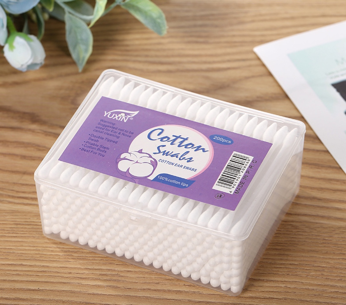 Factory Direct Sales Quality 200 Plastic Stick Box Cotton Swab Makeup Cotton Swab Cleaning Cotton Swab Wholesale Oem