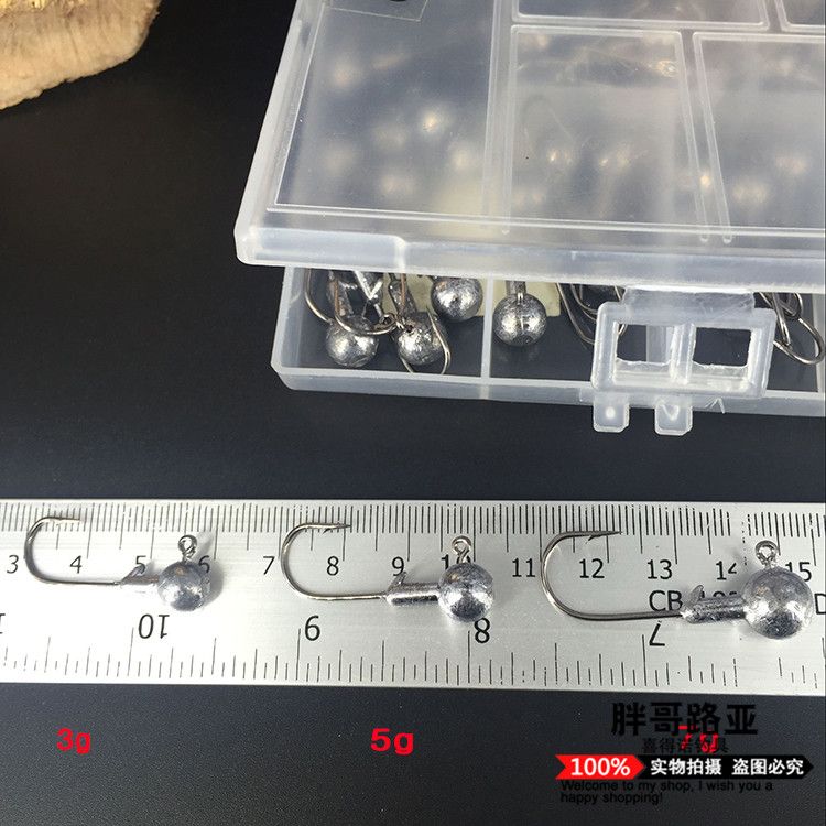 Dongle Jianluya lead head Hook, silver lead head hook, box set lead head hook, fishing hook, box set fishing hook detail image 2