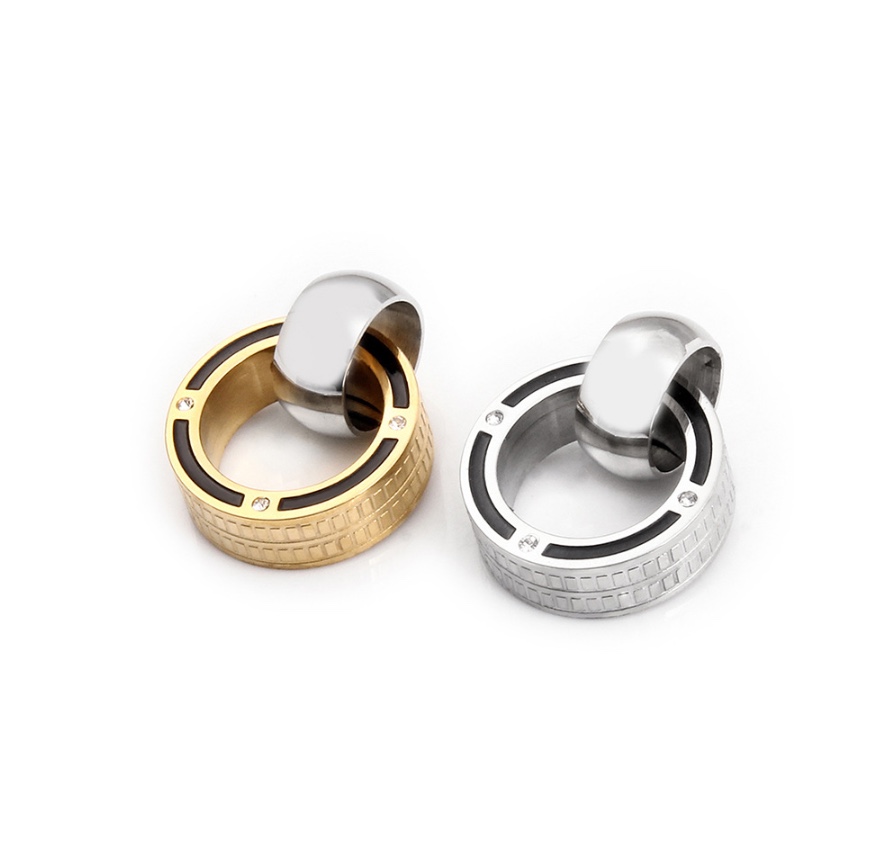 Hot style wheel accessories square stripes titanium steel couples pendant stainless steel men and women popular necklace accessories