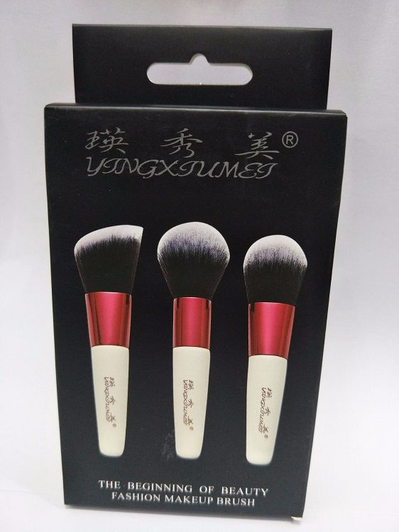 瑛秀美3支化妆套刷 散粉刷腮红刷高光刷 化妆工具现货批发