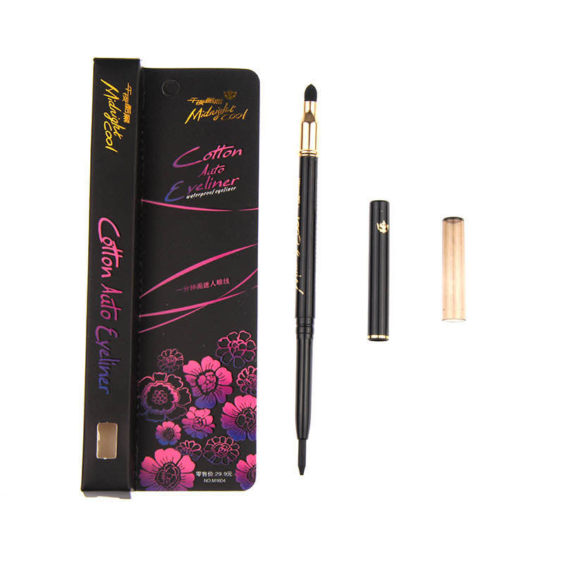 "National trend Midnight Cool Black high-end exquisite waterproof eyeliner pen, long-lasting without smudging, double head automatic rotation eyeliner pen. Specification image