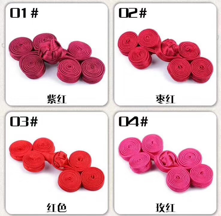 Direct-sale satin fabric three-wheel buttons for children's cheongsams and Hanfu, performance decorative buttons details Picture