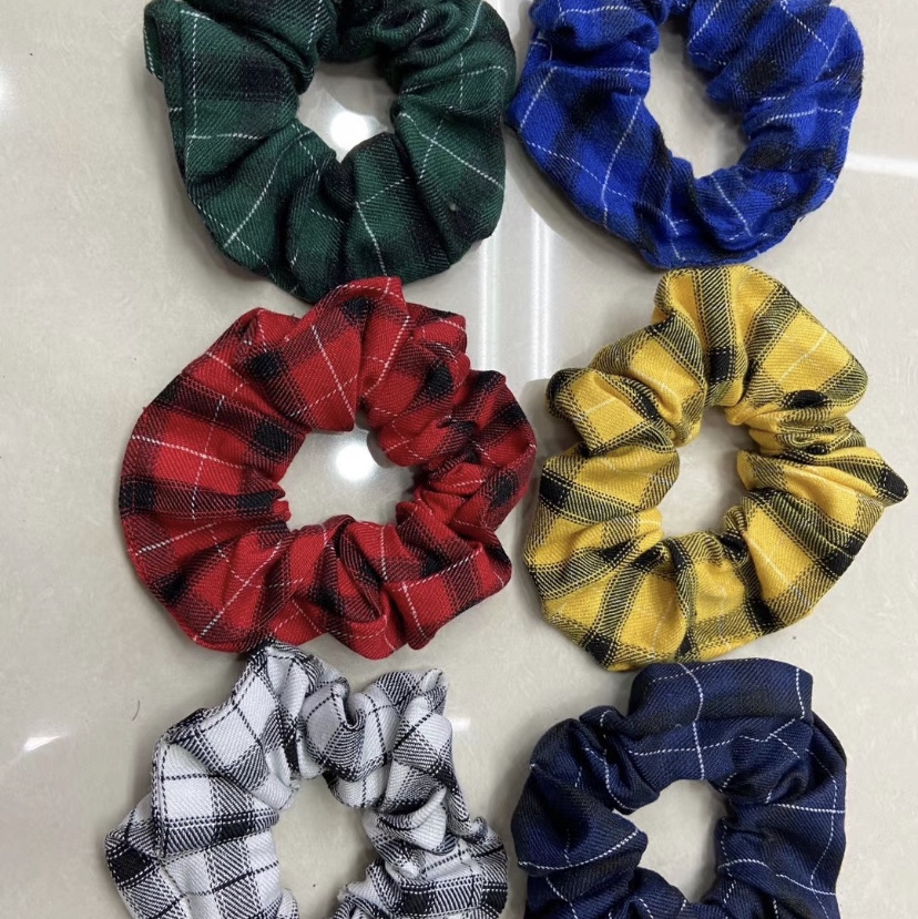 Brushed checked hair ring large intestine ring rubber band thumbnail